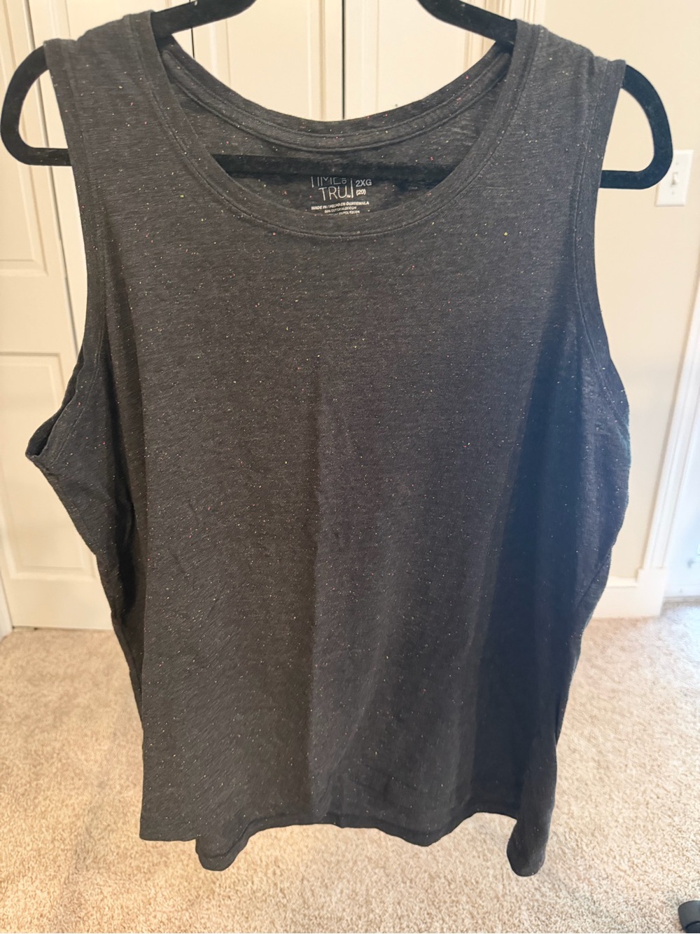 Time and Tru Charcoal Black Sparkle Tank Top